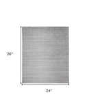 2' X 3' Silver Floral Hand Woven Area Rug