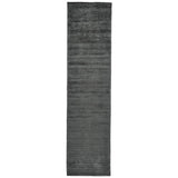 10' Gray and Black Hand Woven Runner Rug