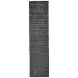 10' Gray and Black Hand Woven Runner Rug