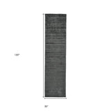 10' Gray and Black Hand Woven Runner Rug