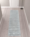 10' Gray Hand Woven Runner Rug