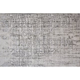 8' Gray and Ivory Abstract Runner Rug