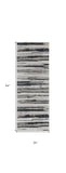 8' Beige and Black Abstract Distressed Runner Rug