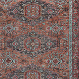 10' x 13' Blue and Red Wool Floral Hand Knotted Distressed Area Rug