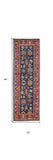 8' Pink Blue And Orange Wool Floral Hand Knotted Distressed Stain Resistant Runner Rug With Fringe