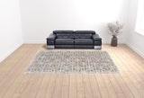 10' X 13' Gray Ivory And Brown Geometric Hand Woven Area Rug