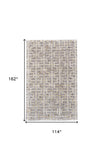 10' X 13' Gray Ivory And Brown Geometric Hand Woven Area Rug