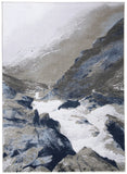 7' X 10' Blue Gray And White Abstract Area Rug