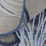 8' Blue Gray And Ivory Abstract Power Loom Runner Rug