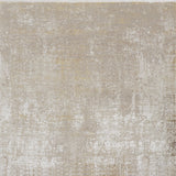 Taupe Ivory And Gold Abstract Power Loom Distressed Area Rug