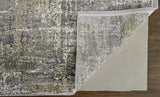 12' X 18' Green Gray And Ivory Abstract Power Loom Distressed Area Rug