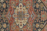 8' Red Black And Ivory Wool Floral Hand Knotted Stain Resistant Runner Rug
