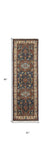 8' Red Black And Ivory Wool Floral Hand Knotted Stain Resistant Runner Rug