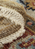 8' Red Black And Ivory Wool Floral Hand Knotted Stain Resistant Runner Rug