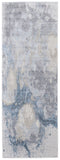 8' Blue Abstract Runner Rug