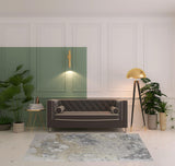 5' x 8' Gray Abstract Area Rug