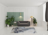 7' X 10' Blue Abstract Area Rug