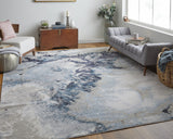 7' X 10' Blue Abstract Area Rug