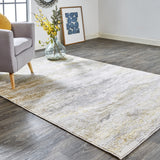Ivory Tan And Gray Abstract Area Rug