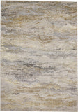 12' X 18' Gold Gray And Ivory Abstract Area Rug