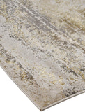12' X 18' Gold Gray And Ivory Abstract Area Rug