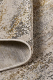 12' X 18' Gold Gray And Ivory Abstract Area Rug