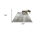 13' X 20' Gray Ivory And Blue Abstract Area Rug