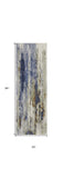 8' Blue Orange And Ivory Abstract Power Loom Runner Rug