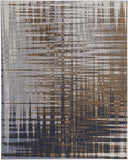 8' X 10' Blue Orange And Gray Abstract Power Loom Area Rug