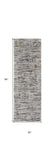 8' Gray Blue And Silver Wool Abstract Hand Knotted Runner Rug