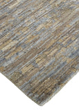 5' X 8' Brown And Gray Wool Abstract Hand Knotted Area Rug