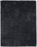9' X 12' Black Shag Power Loom Area Rug