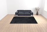 9' X 12' Black Shag Power Loom Area Rug