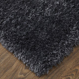 10' X 14' Black Shag Power Loom Area Rug