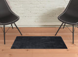 2' X 3' Black Shag Power Loom Area Rug