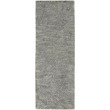 10' Gray Abstract Hand Woven Runner Rug