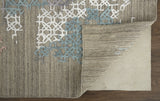 12' X 15' Pink Blue And Taupe Abstract Hand Woven Distressed Area Rug