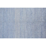 10' Blue and Silver Wool Striped Hand KNotted Runner Rug