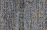 10' Gray Wool Striped Hand Knotted Runner Rug