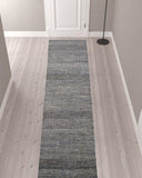 12' Gray Wool Striped Hand Knotted Runner Rug