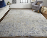 12' Tan Ivory And Gray Abstract Power Loom Distressed Runner Rug