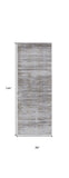 12' Taupe Silver And Tan Abstract Power Loom Runner Rug