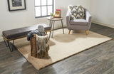 12' X 15' Taupe Tan And Orange Abstract Power Loom Distressed Area Rug