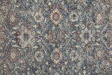 12' Gray Red And Blue Floral Power Loom Runner Rug