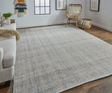 12' Blue Red And Gray Floral Power Loom Runner Rug