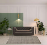 5' X 8' Ivory Tan And Gray Hand Woven Area Rug