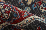 13' X 15' Blue and Ivory Abstract Power Loom Distressed Area Rug