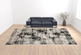 12' X 18' Black White And Gray Area Rug