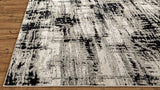 12' X 18' Black White And Gray Area Rug