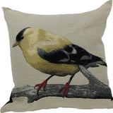 18"x18" Gold Bird Polyester and Cotton blend Zippered Pillow